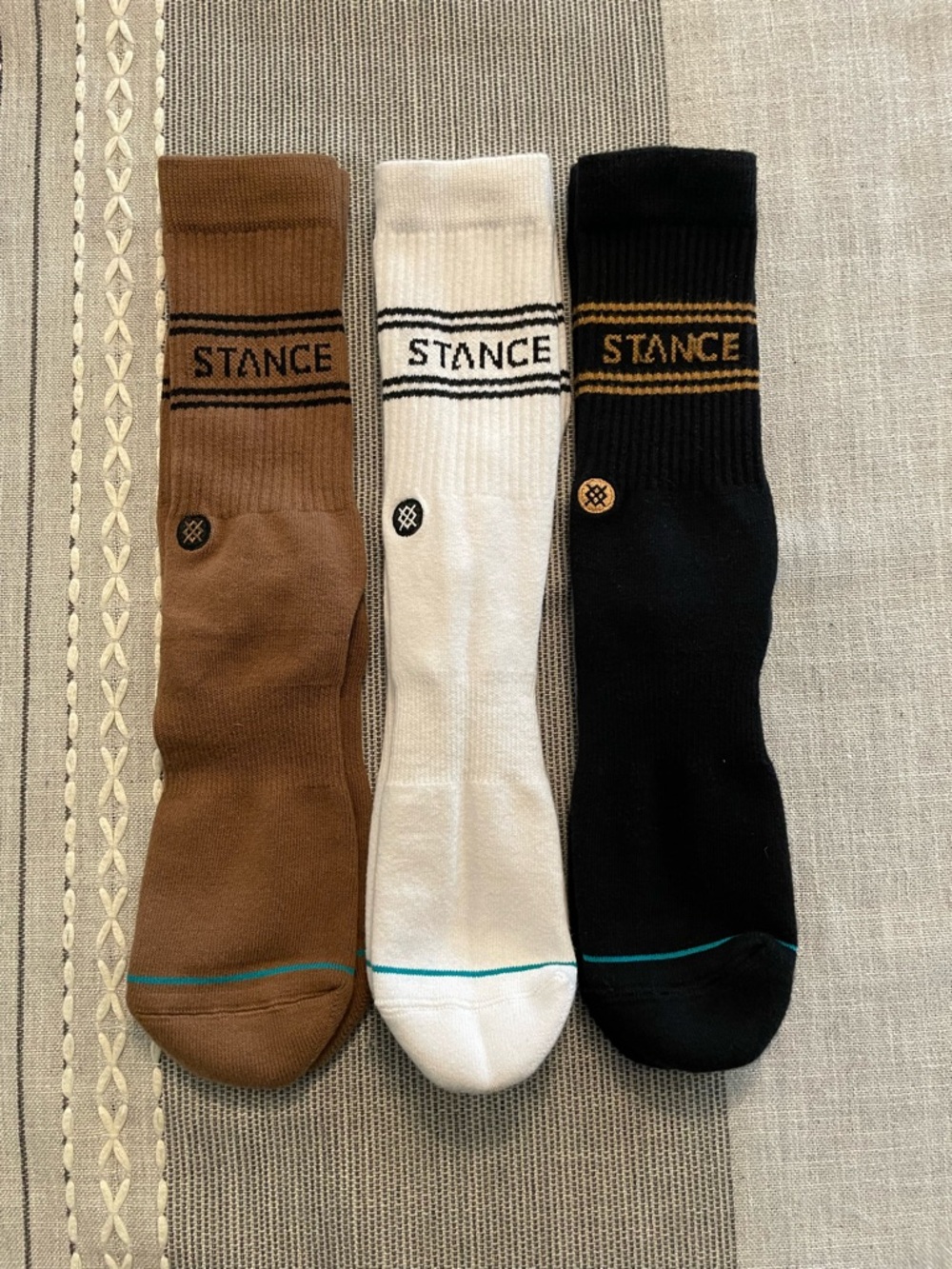 Stance Men’s Crew Socks - Brown, White & Black